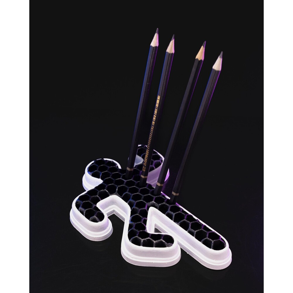 Chalk Outline Pencil Holder, Honeycomb Desk Organizer, Funny Pen Holder, 3D Prin